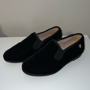 Venettini Boys Taylor Black Velvet Loafers Size 26